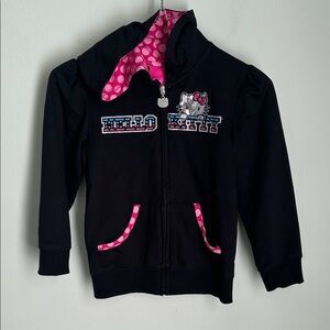 Hello Kitty Black Hoodie with Pink Accents